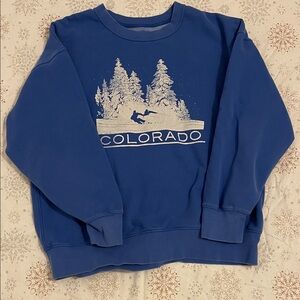 American Eagle Outfitters Blue Colorado Crewneck Sweatshirt